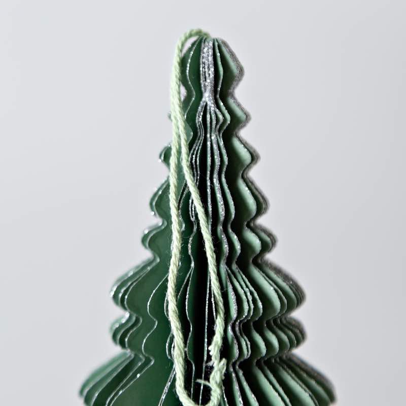 Green Hand-Cut Honeycomb Paper Tree Ornament, 6